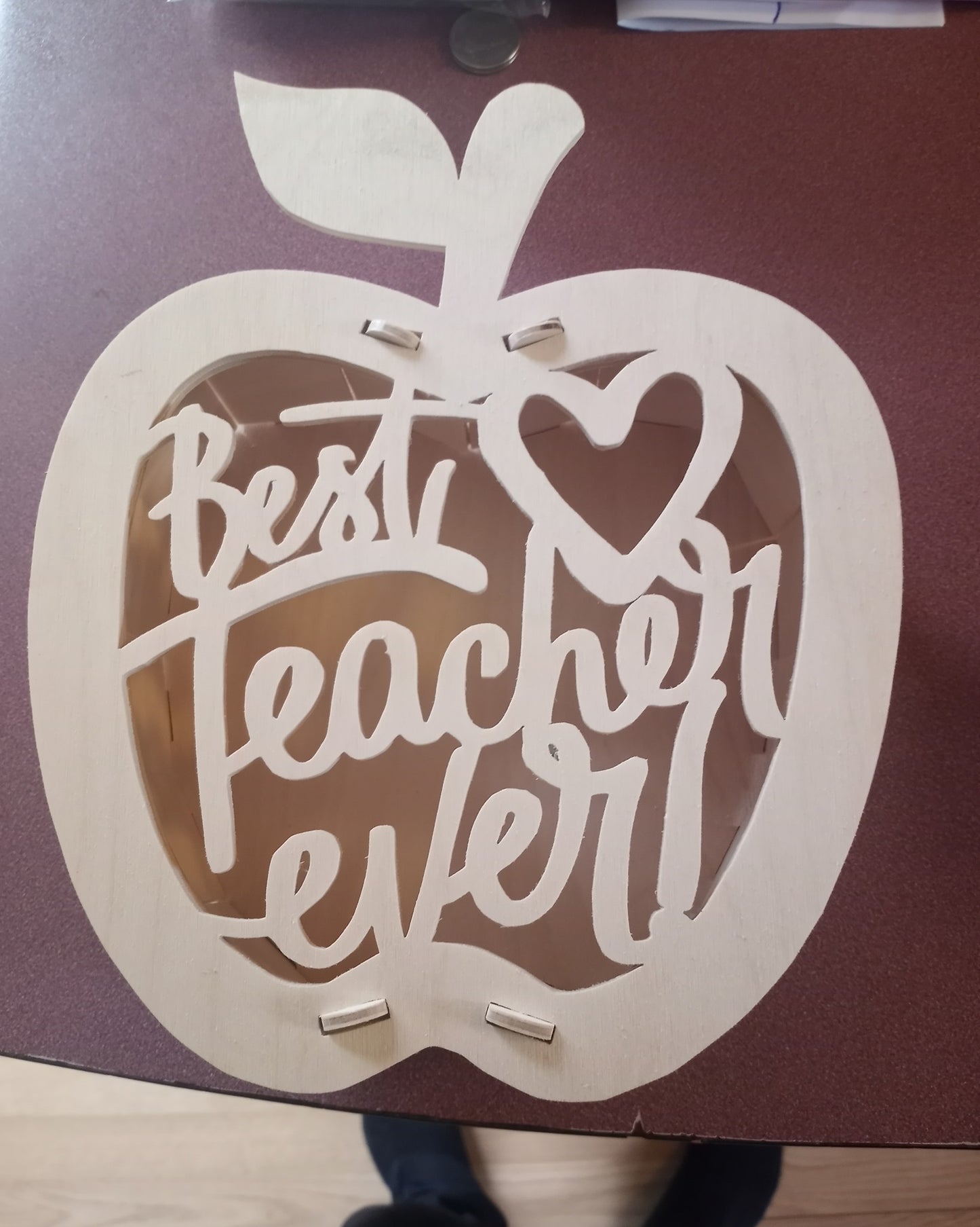 Best teacher ever heart shape box